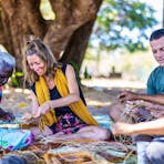 An Aboriginal cultural weaving activity in Kakadu National Park