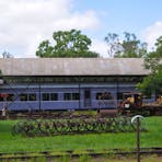 Collection of disparate items on site – Car body, mining equipment and rail equipment.