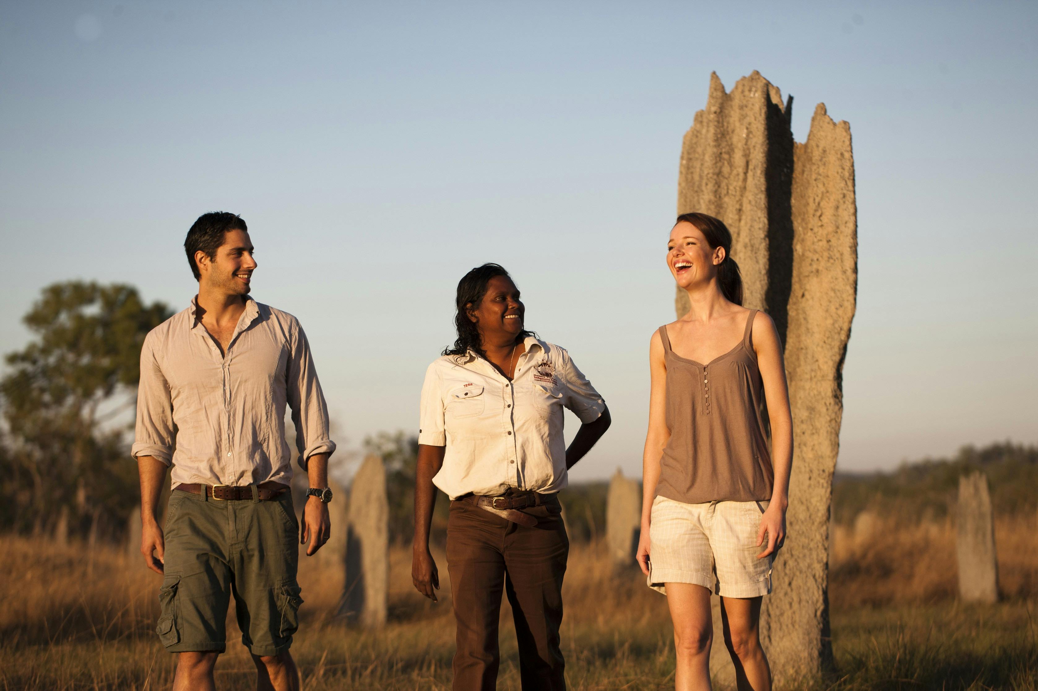 Tess Atie with guests at the Wunthuwurr (termite mounds) in Litchfield National Park
