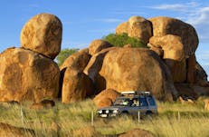 4WD driving along side Karlu Karlu / Devils Marbles