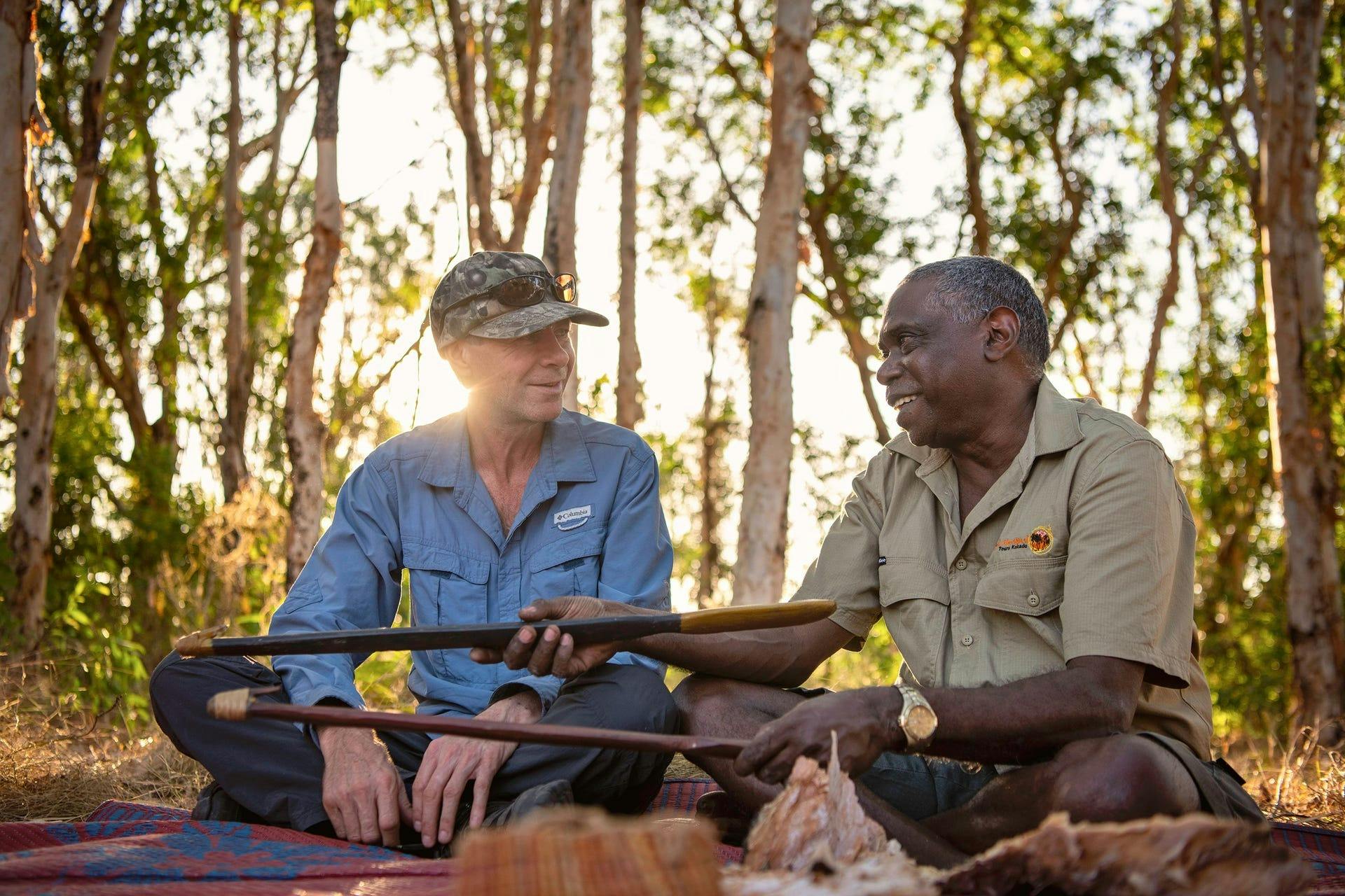 Learning with a Kakadu Traditional Owner about traditional artefacts