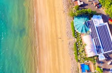 Arial view of the Darwin Trailer Boat Club overlooking the beach.