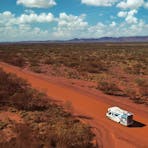 Star RV driving through NT outback