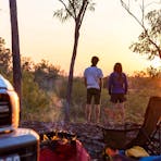 Visitors watching the sunrise while camping in Butterfly Gorge Nature Park