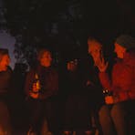Shred the Desert drinks and chats around the fire connection fun