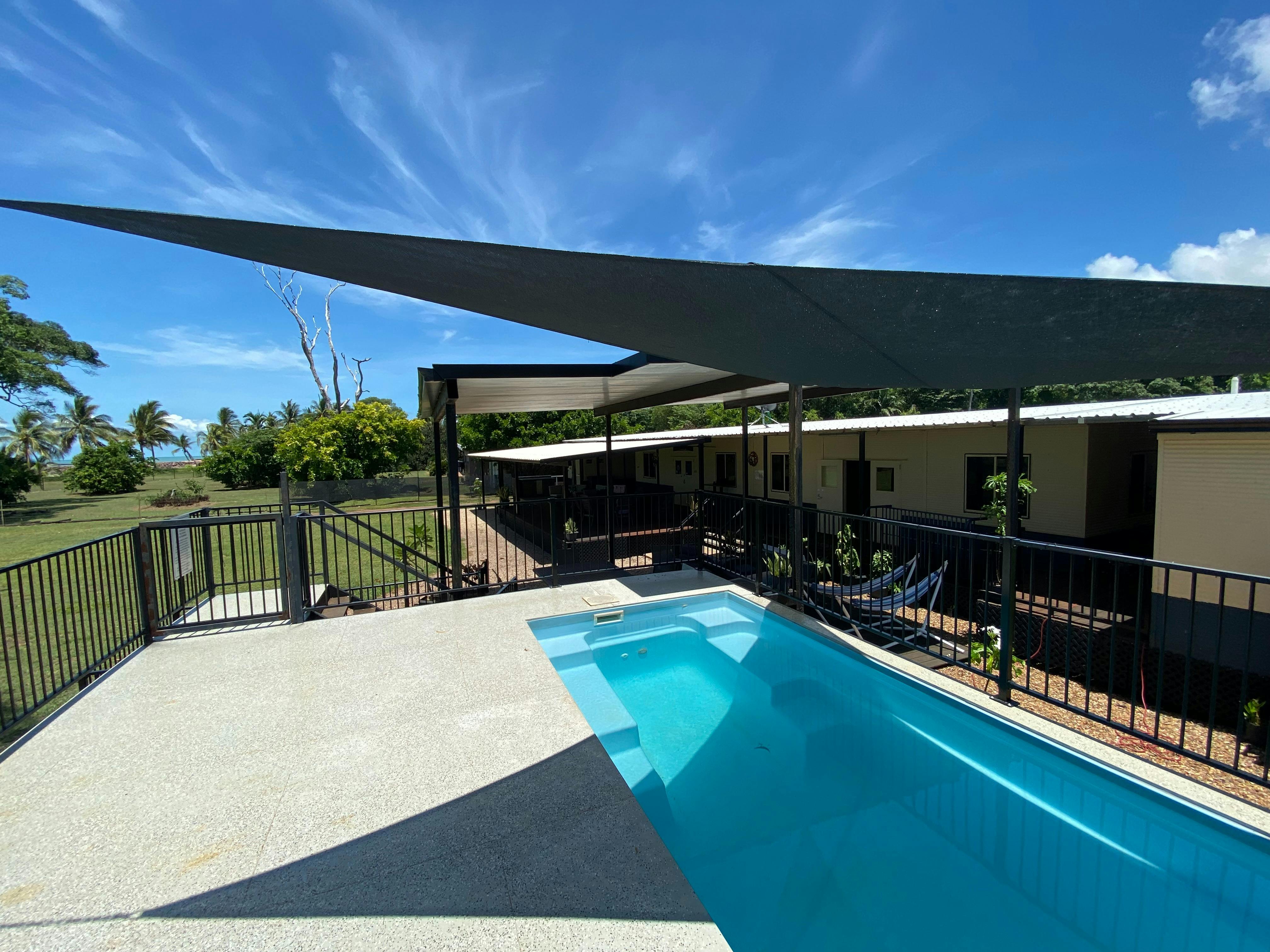 Plunge pool and deck.