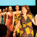 Fashion parade of one off evening wear