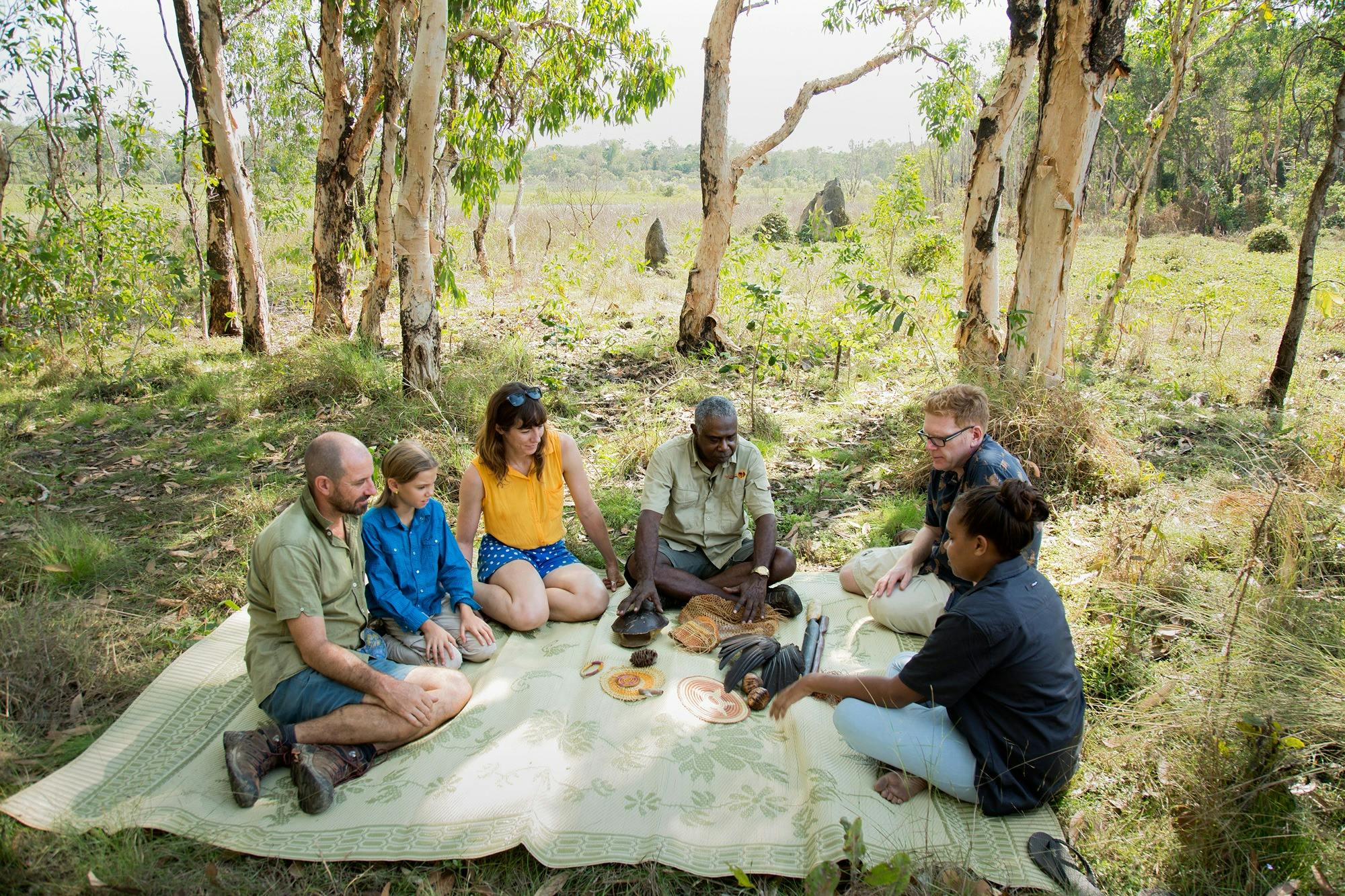 Sitting on Country with Traditional Owners in Kakadu learning about bushtucker and traditional craft