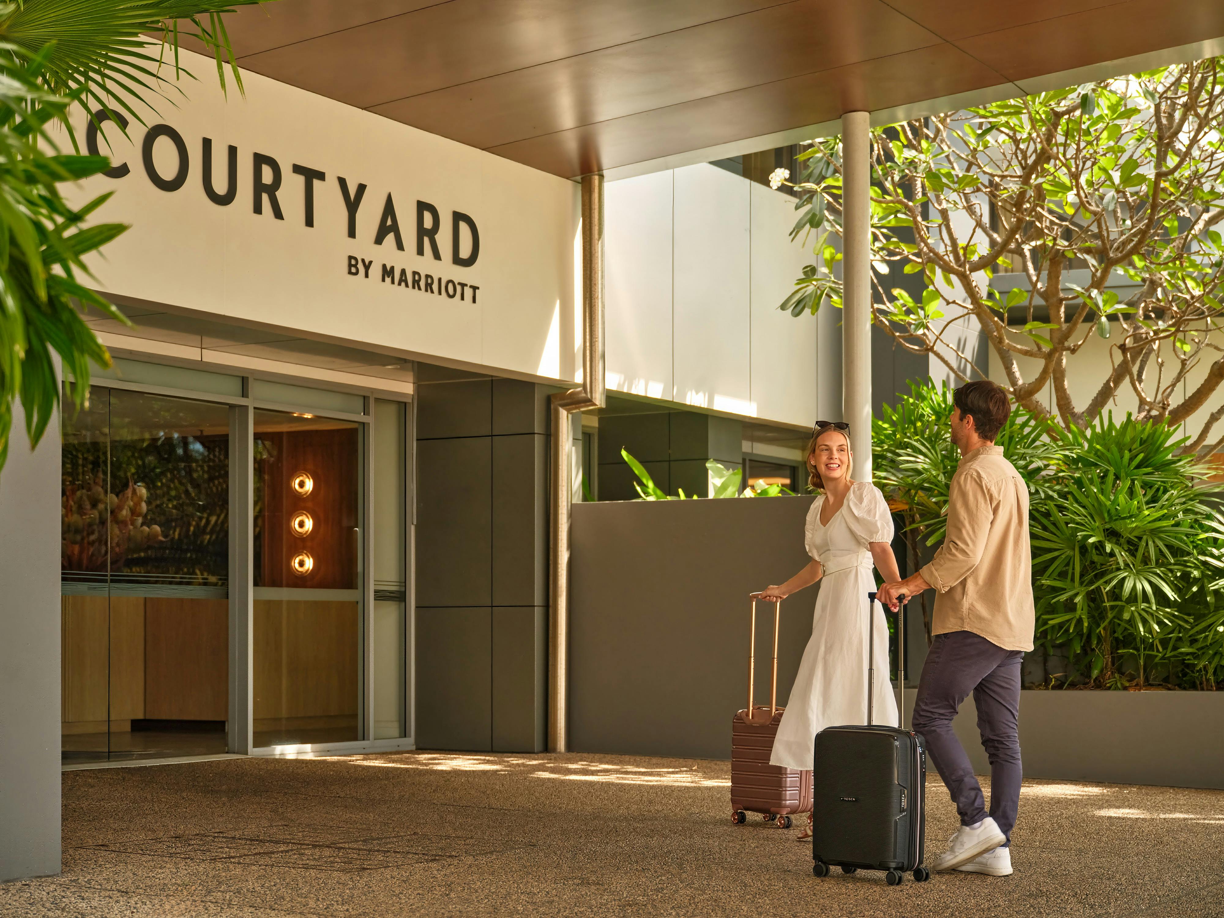 DRWCY guest entering hotel