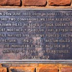 Dedication plaque, Attack Creek