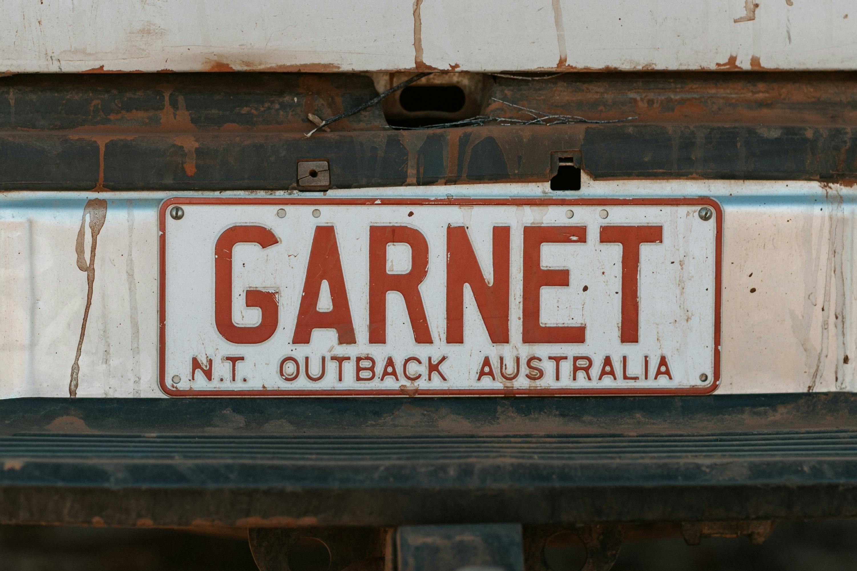 Vehicle number plate - GARNET