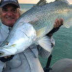 Captain Dan wit a Giant Barramundi Catch off East Arnhem Land Arafura Sea