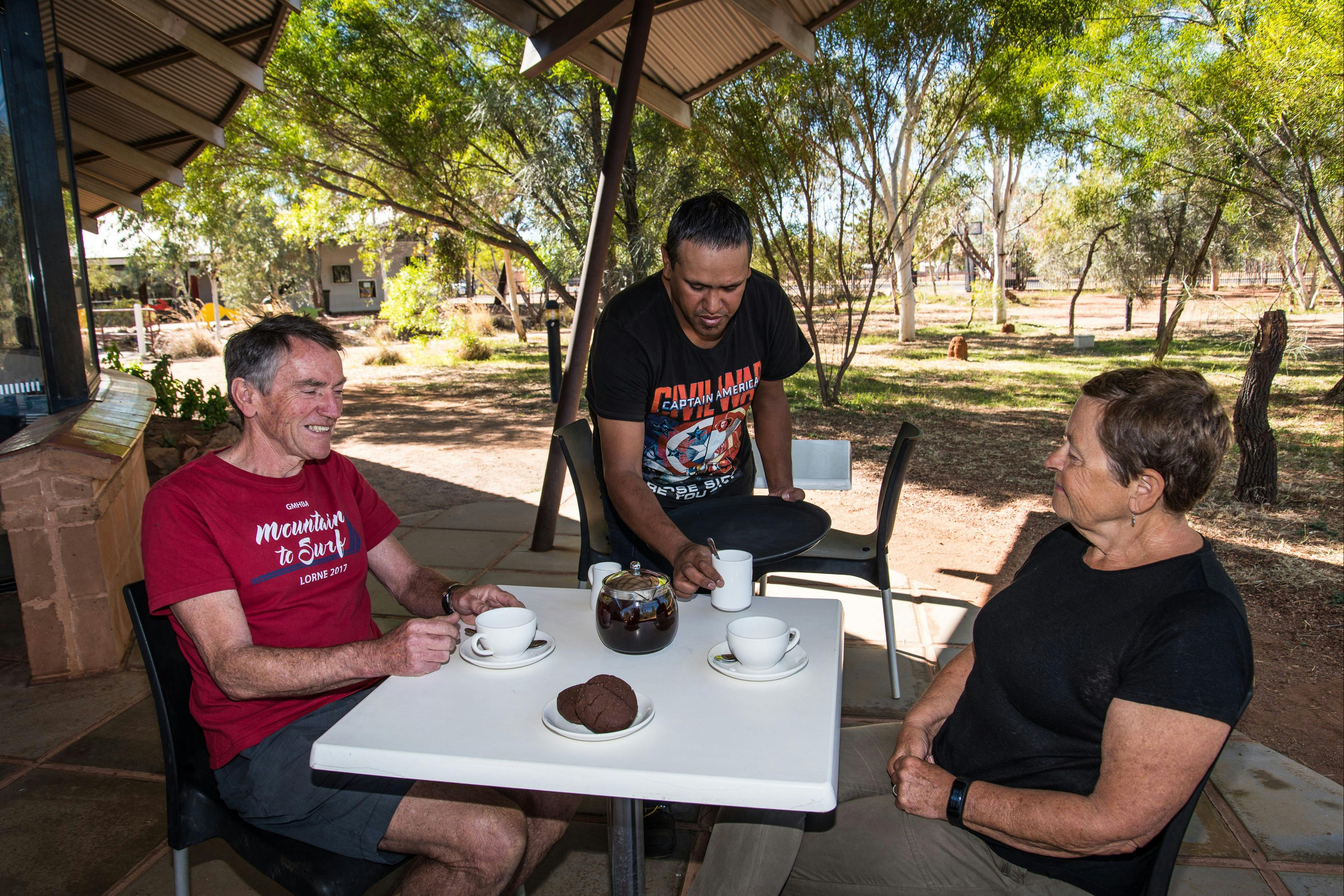 Aboriginal staffed Jajjikari cafe, preparing fresh produce daily
