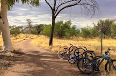Resting along Simpsons Gap Bike Path