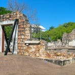 Town Hall Ruins with stabilisers and paving to reflect Cyclone Tracy.