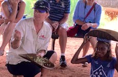 Local person talking and answering questions about life as an Anangu...both past and present.