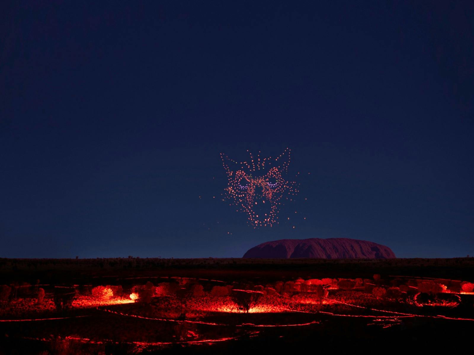 Uluru Light Show - Mala story from Kaltukatjara to Uluru