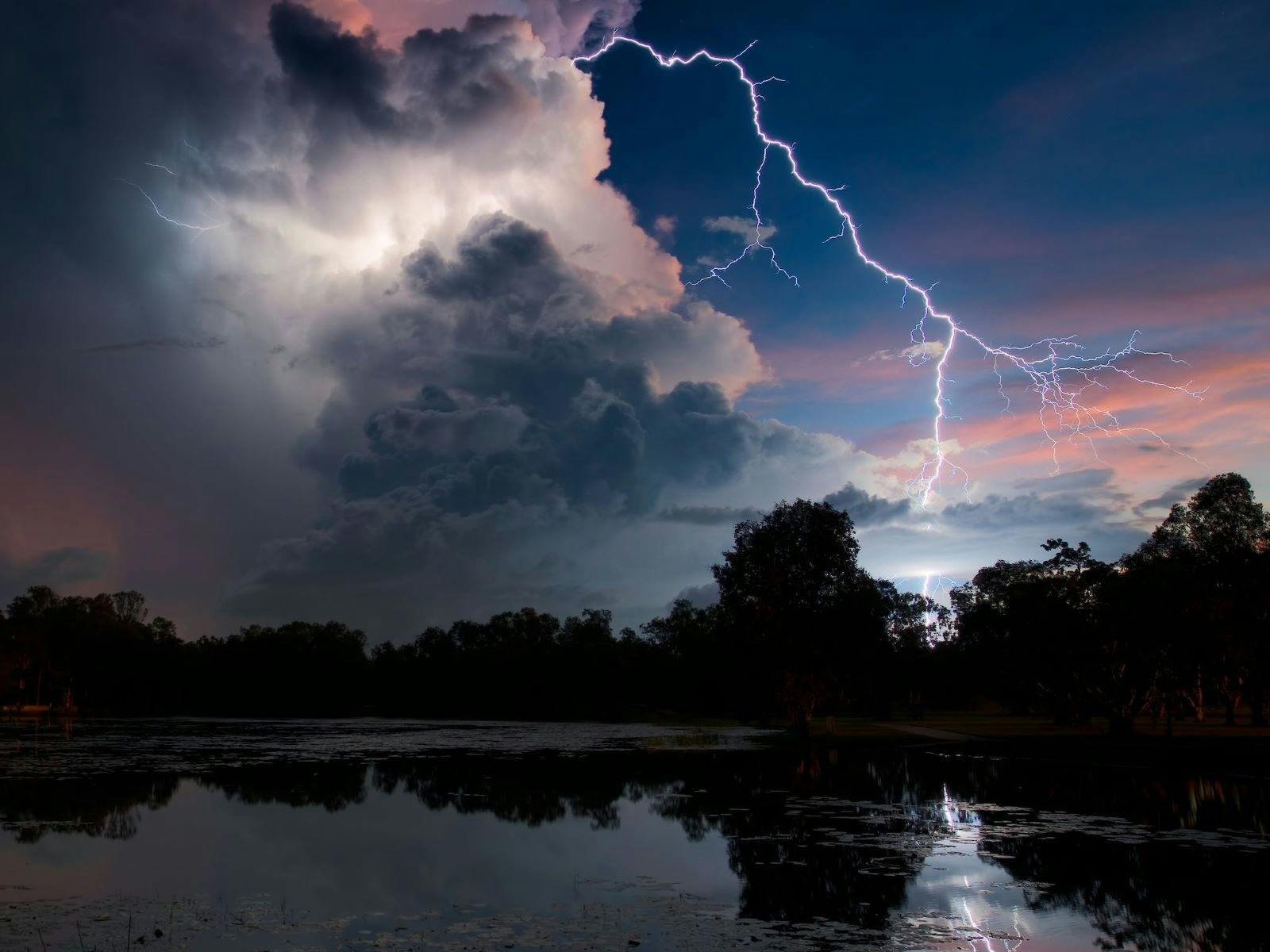 Beautiful sunset storm in Darwin
