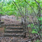Steps leading to what was the school.