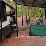 Pull up alongside the lean-to (if allocated this site) and enjoy the shade and fan.