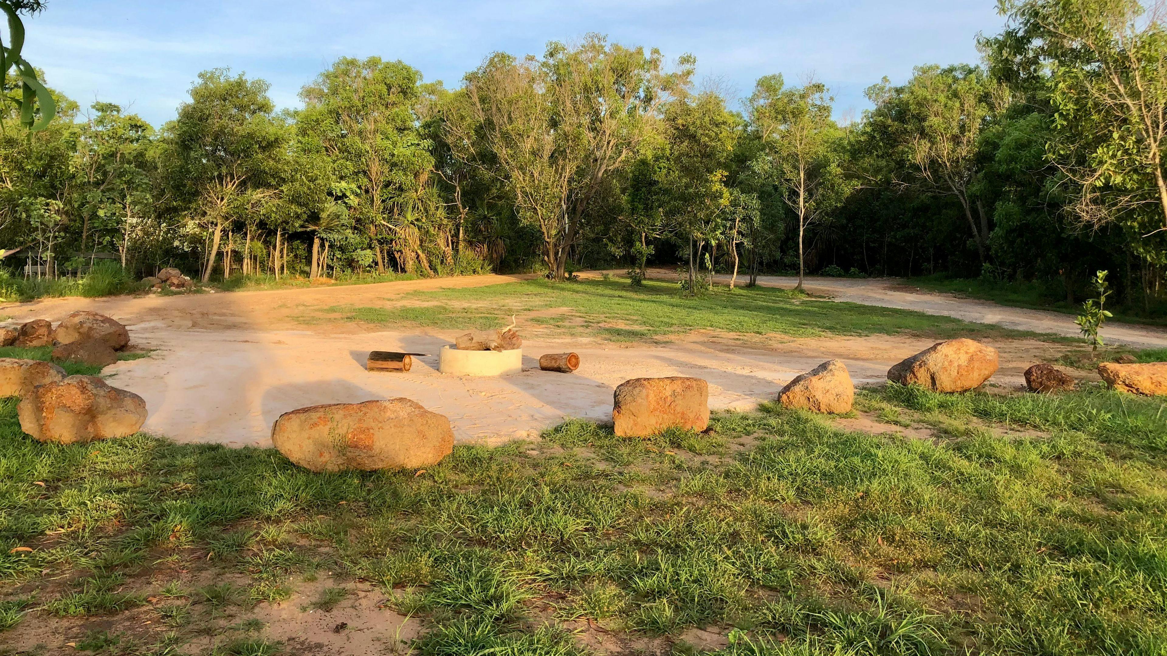 Looking from the front back into the camping area
