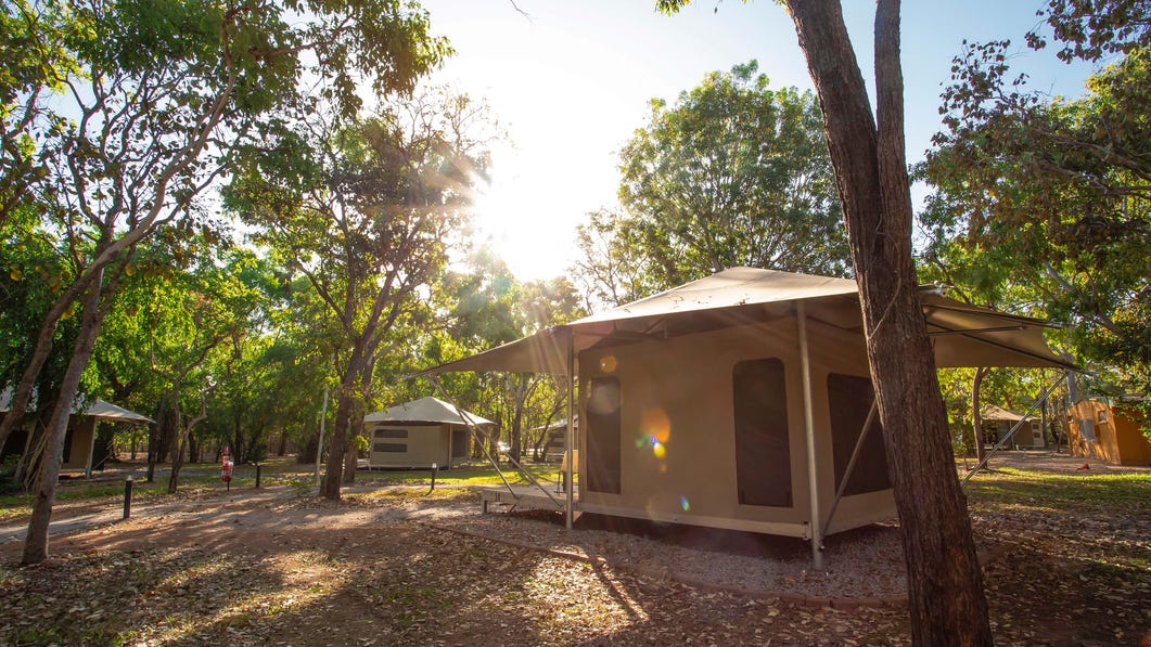 Cooinda Lodge glamping tents in Kakadu National Park