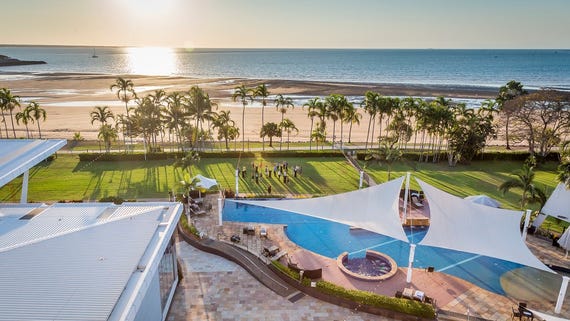 Aerial shot of Mindil Beach Casino and Resort in Darwin
