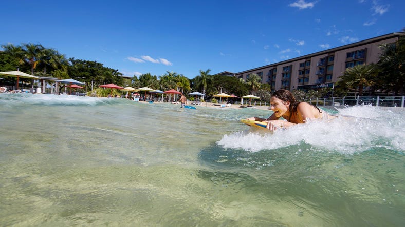 Darwin Waterfront Wave Lagoon boogie boarding