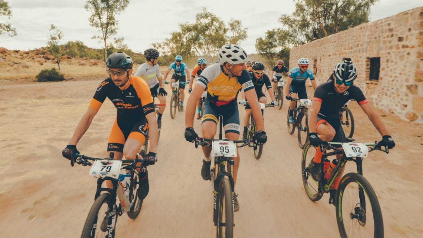 Competitors lining up for Outback Cycling Easter event