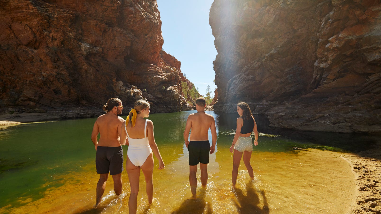 Group swimming at Ellery Creek