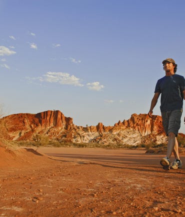 Hiking around Rainbow Valley conservation reserve