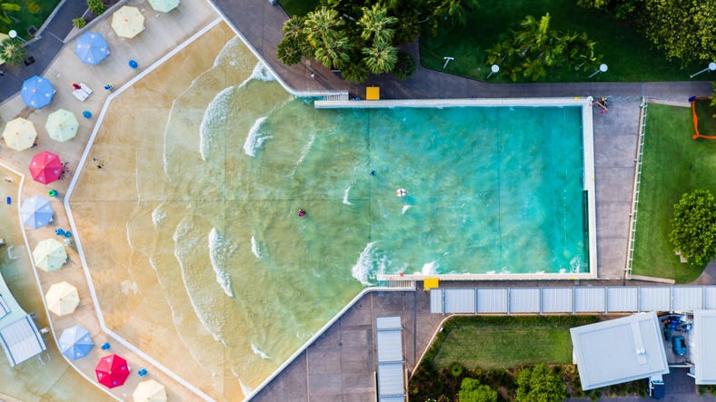 Aerial view of the Darwin wave pool