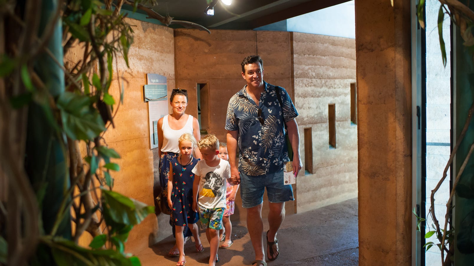 A family at the Bowali Visitors Centre in Kakadu National Park