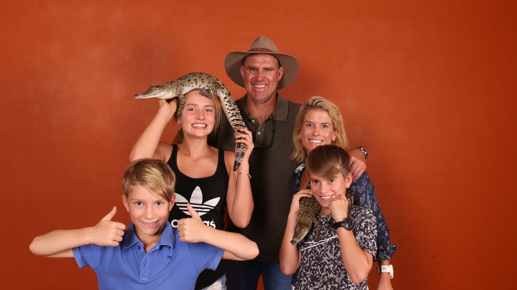 Matt Hayden and family at Crocosaurus Cove