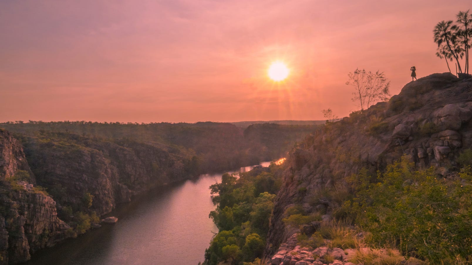 5-Aerial of Katherine Gorge at sunset