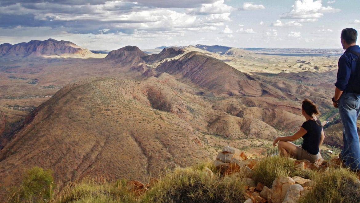Couple taking in the view from the Larapinta trail