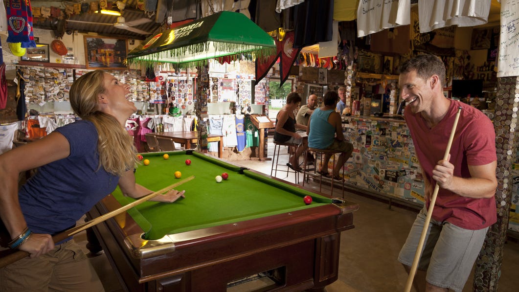 Tennant Creek and BR Daly Waters Pub Playing pool