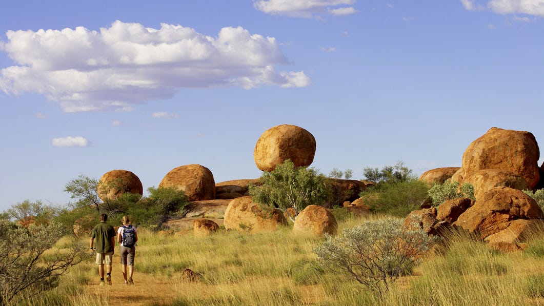 Hiking at Devils Marbles near Tennant Creek