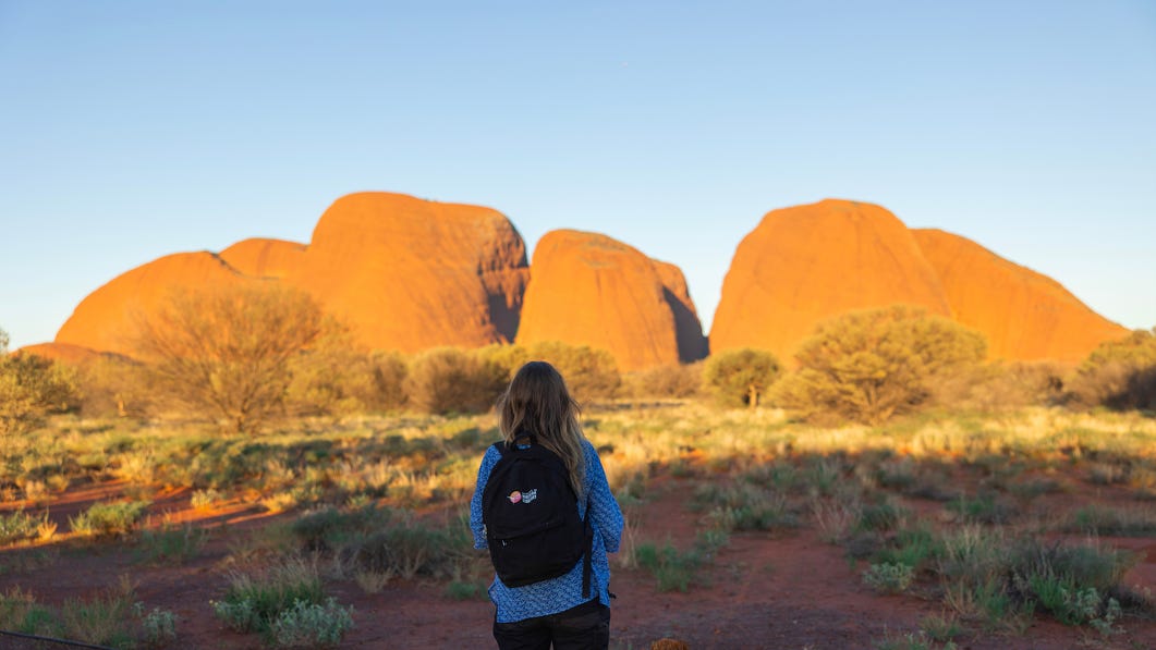 Kata Tjuta viewing area at sunset