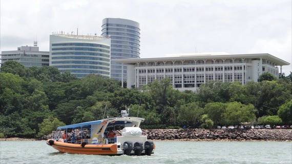 Sea Darwin vessel sailing on a Bombing of Darwin Cruise