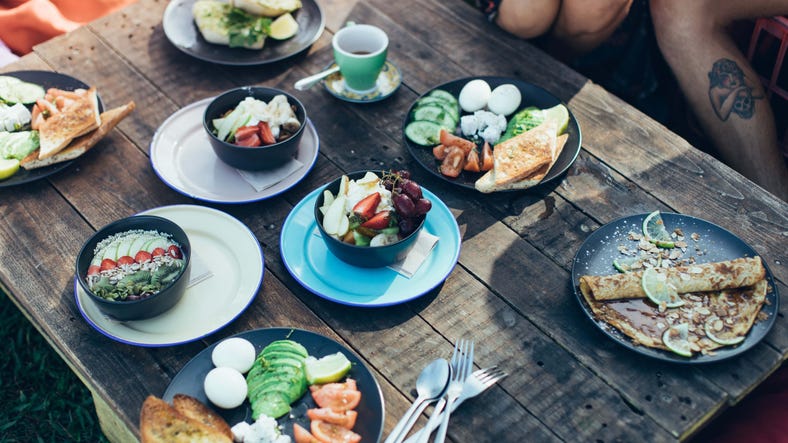 Breakfast spread at De La Plage Casuarina beach Darwin