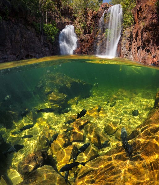 View from under water at Florence Falls Litchfield National Park