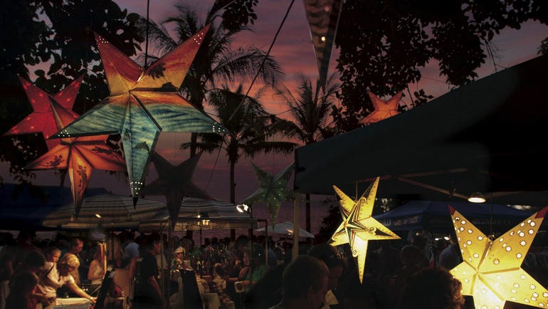 Mindil Beach Sunset Markets at dusk