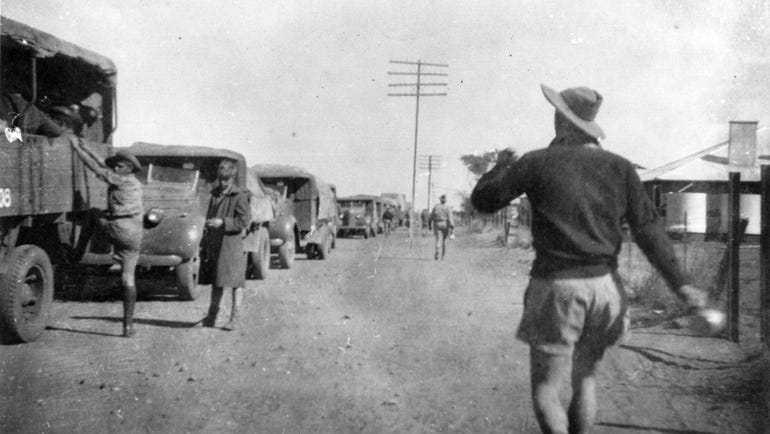 Convoy stop at Tennant Creek