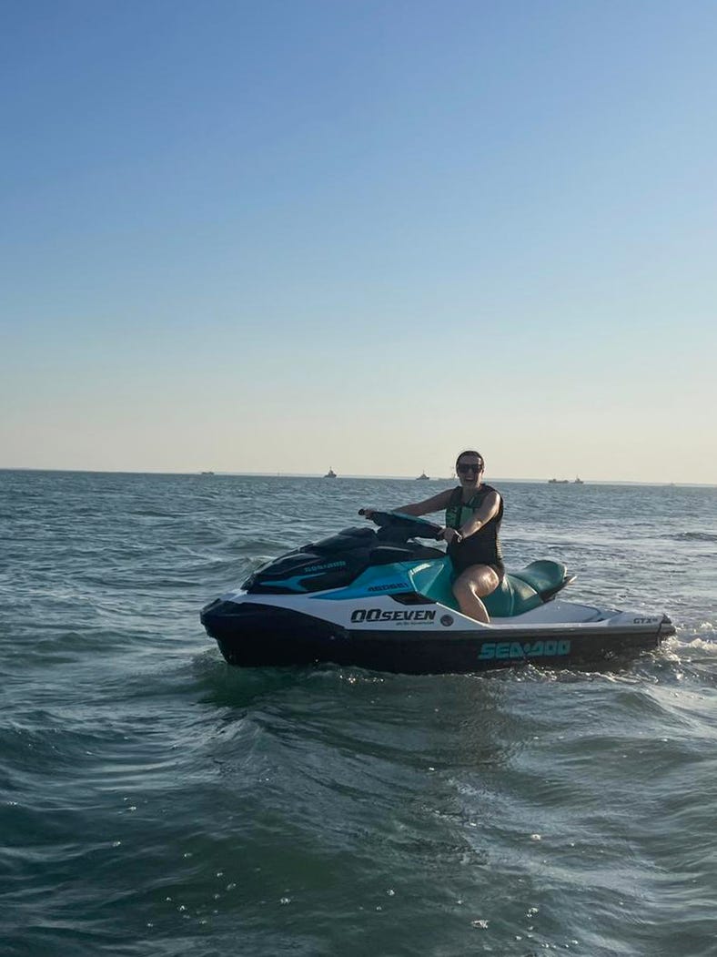 Emma McGee jetskiing Darwin