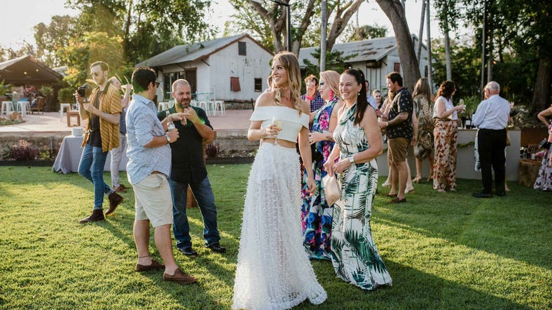 Amanda and Rhys at their wedding in Darwin