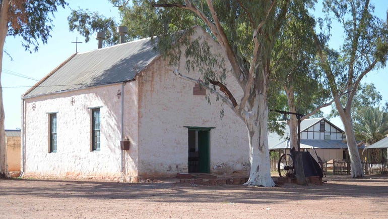 Old church at the Hermannsburg Historic Precinct