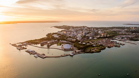 Aerial over Darwin City