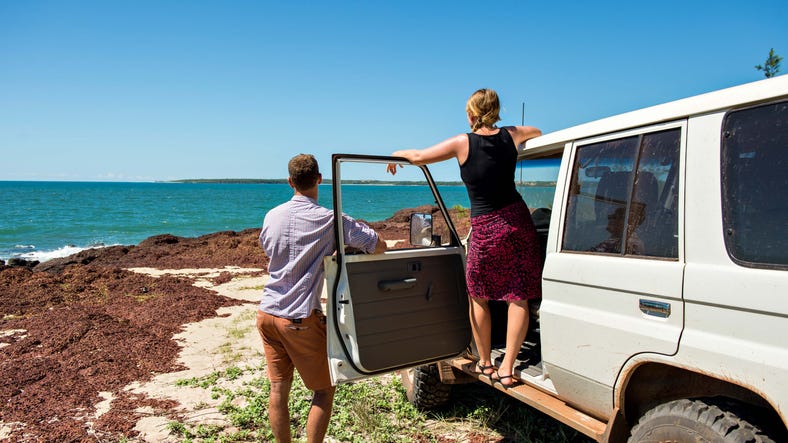 7-A couple parked at Macassan Beach