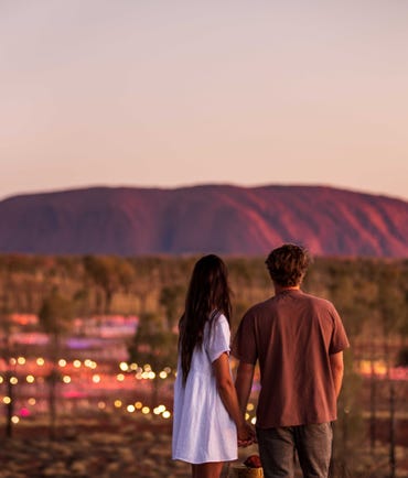 Couple at Field of Light Uluru